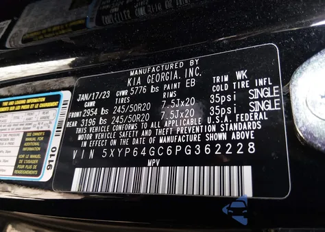 2023 Kia Telluride S из США, поврежденный, VIN 5XYP64GC6PG362228